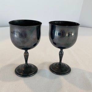 Reed & Barton unpolished‎ silver goblets